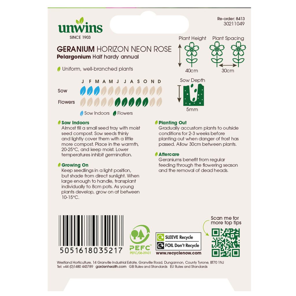 Unwins Geranium Horizon Rose Seeds 5051618035217 2